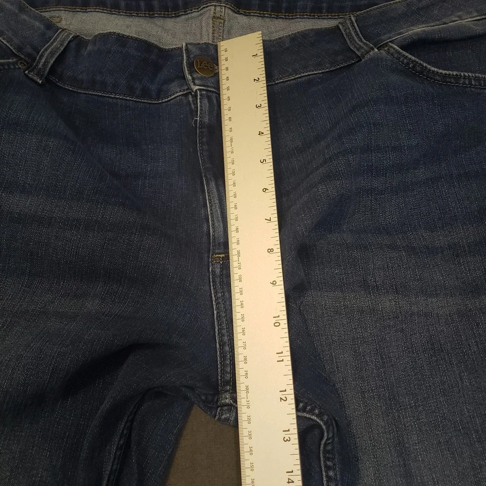 Lee Straight Leg Jeans Womens 24W Petite Blue Mid Rise Regular Fit‎ Denim